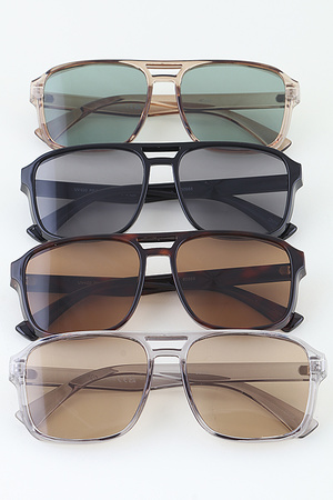 Transparent Straight Aviator Sunglasses