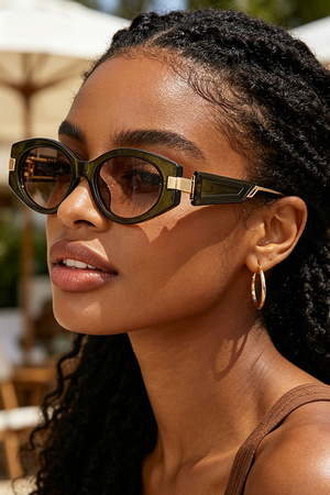 Modern Pillar Round Sunglasses