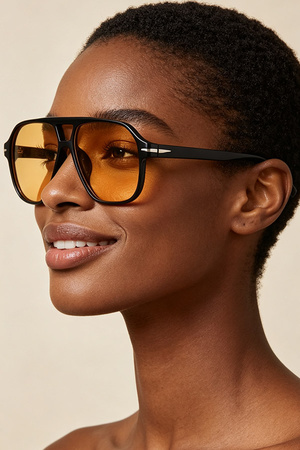 Classic Straight Aviator Sunglasses