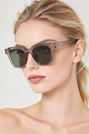 Modern Square Acetate Sunglasses with Dual-Dot River Accents