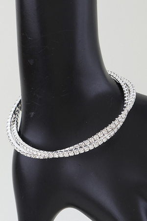 Interlocked Cubic Rhinestone Cuff Bracelet