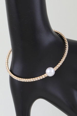 Pearl Stone Cubic Rhinestone Bracelet