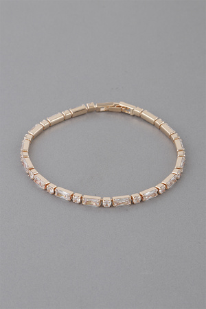 Simple Rhinestone Linked Bracelet