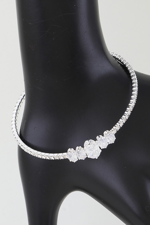 Multi Oval Rhinestone Cuff Bracelet