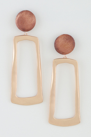 Mixed-Tone Abstract Rectangle Drop Earring