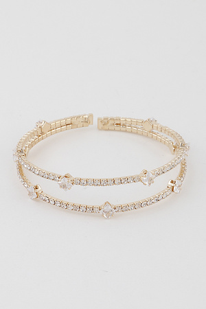 Double Jeweled Cuff Bracelet