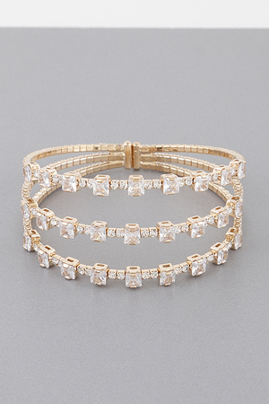 Triple Jewel Cuff Bracelet