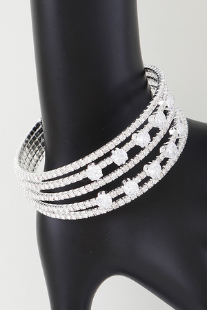 Multi Jeweled Cuff Bracelet