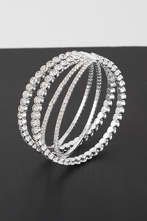 Big N Small Rhinestone Cuff Bracelet