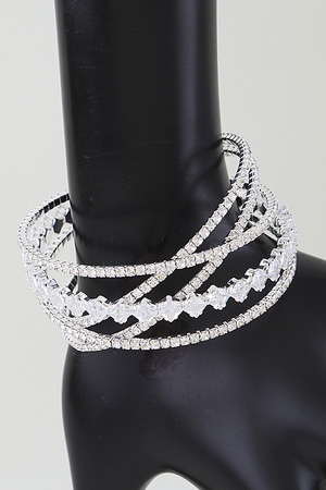 Bejeweled Cubic Zirconia Cuff Bracelet