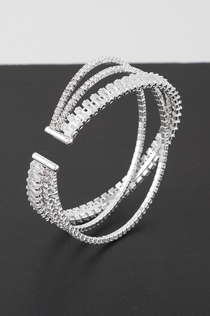 Triple Crystal Laced Cuff Bracelet