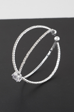 Rhinestone Orbit Open Bracelet
