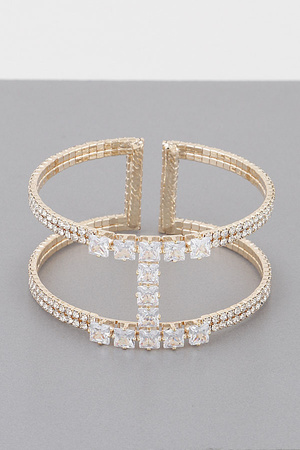 Rhinestone Open Cu ff Bracelet