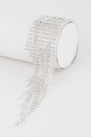 Rhinestone Curtain Drop Cuff Bracelet