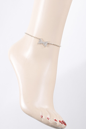 Jeweled Bow Tie Anklet