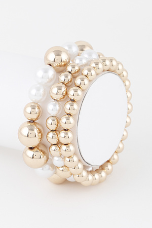 Triple Pearl Beaded Bracelet