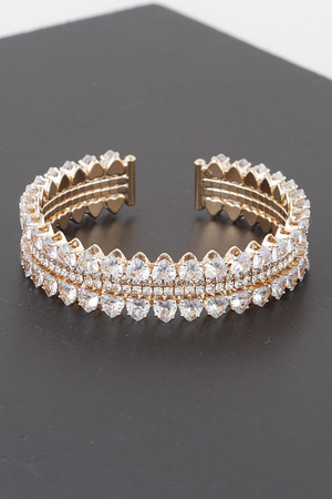 Double Jeweled Cuff Bracelet