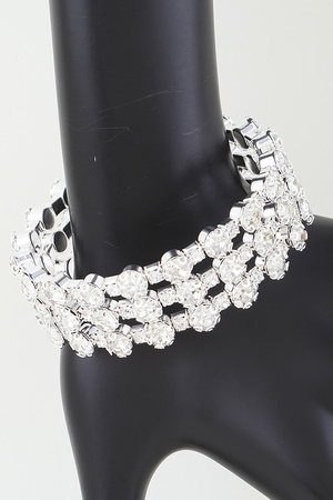 Triple Bejeweled Cuff Bracelet