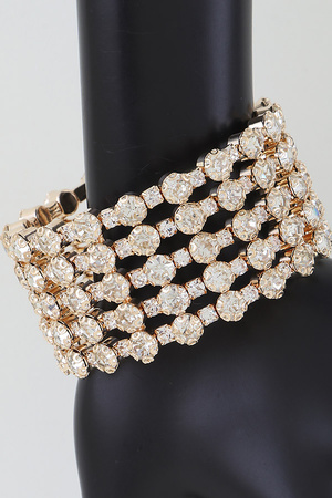 Multi Rhinestone Cuff Bracelet