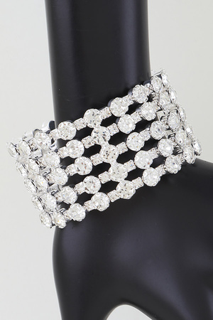 Multi Rhinestone Cuff Bracelet