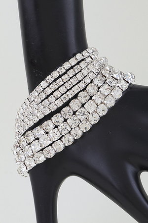 Multi Bejeweled Cuff Bracelet