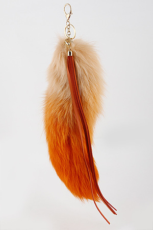 Faux Tail Fur Keychain With Tassel 6DCB