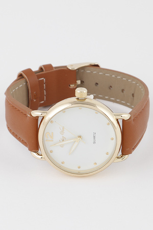 Simple Faux Leather Watch