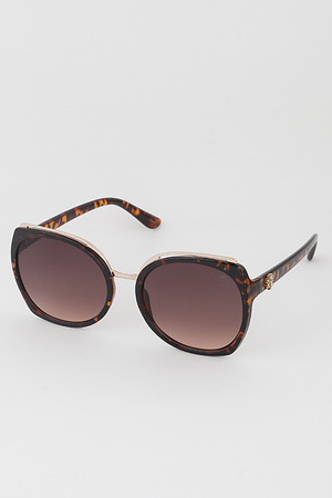 Metal Rimmed  Round  Sunglasses