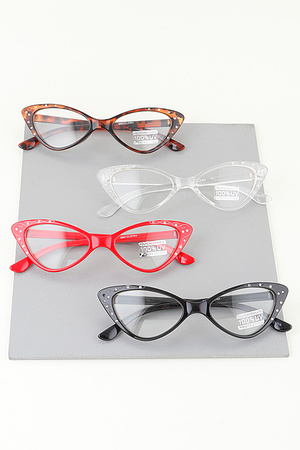 Classic Bejeweled Retro Cateye Sunglasses