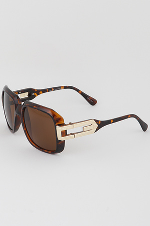 Oversized Gold Plate Box Sunglasses