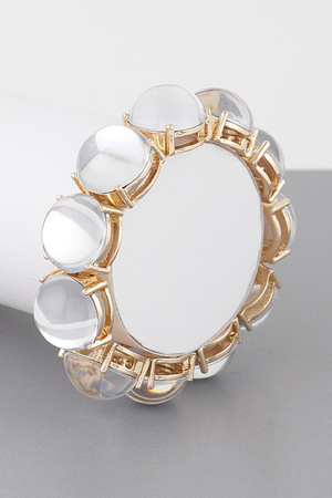 Multi Crystal Dome Cuff Bracelet