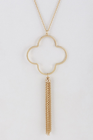 Cute Clover & Chain Tassel Necklace 8AAE5