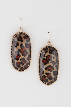 Luxury Animal Print Ellipse Drop Earrings
