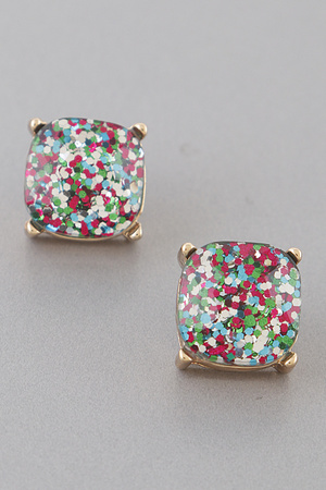 Jeweled Square Earrings