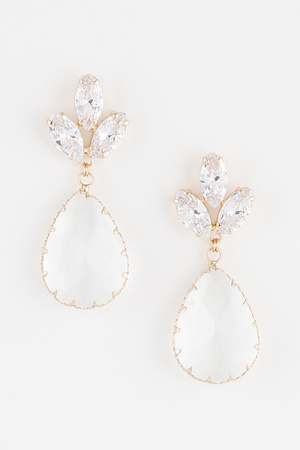 Triple Crystal Teardrop Earrings