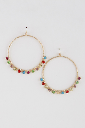 Mini Rhinestone Round Drop Earrings 9IBC3