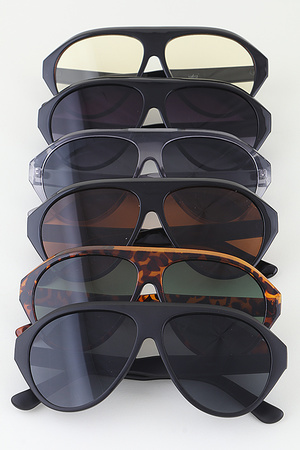Modern Straight Round Sunglasses