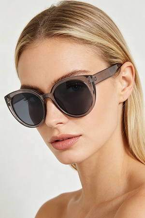 Minimal Round Cateye Sunglasses