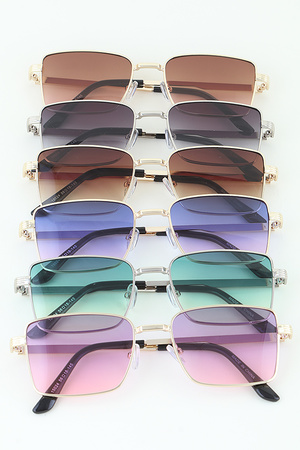 Bright Tinted Classic Block Sunglasses