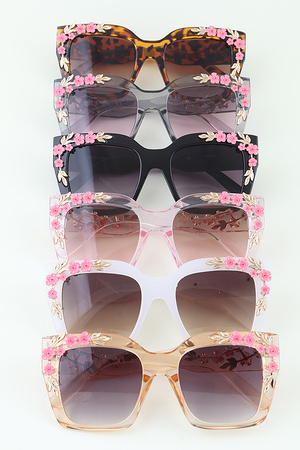 Blooming Rose Embedded Box Sunglasses