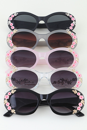 Flower Vine Round Sunglasses