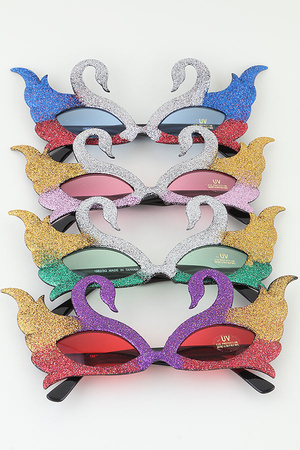 Bedazzled Glitter Swan Sunglasses