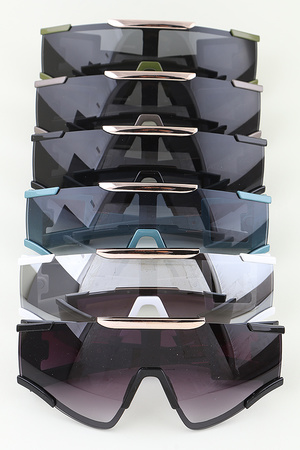 Futuristic Straight Shield Sunglasses