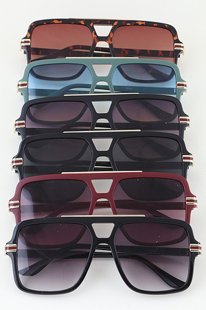 Modern Chic Straight Aviator Sunglasses