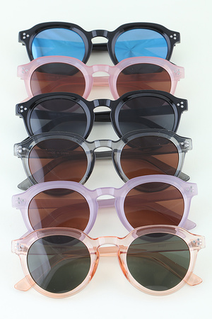 Triple Bolted Summer Round Sunglasses