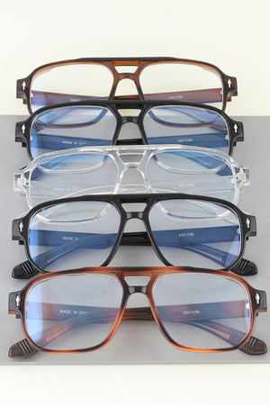 Ribbed Aviator Blue Light Blocker Optical Glasses