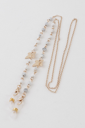 Marble Beads Butterfly Mask Strap