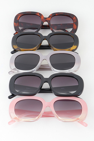 Two Toned Gradient Round Sunglasses