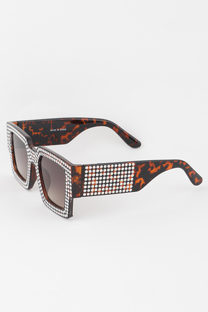 Multi Bejeweled Box Sunglasses