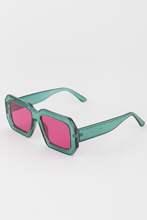 Retro Tinted Square Cut Sunglasses